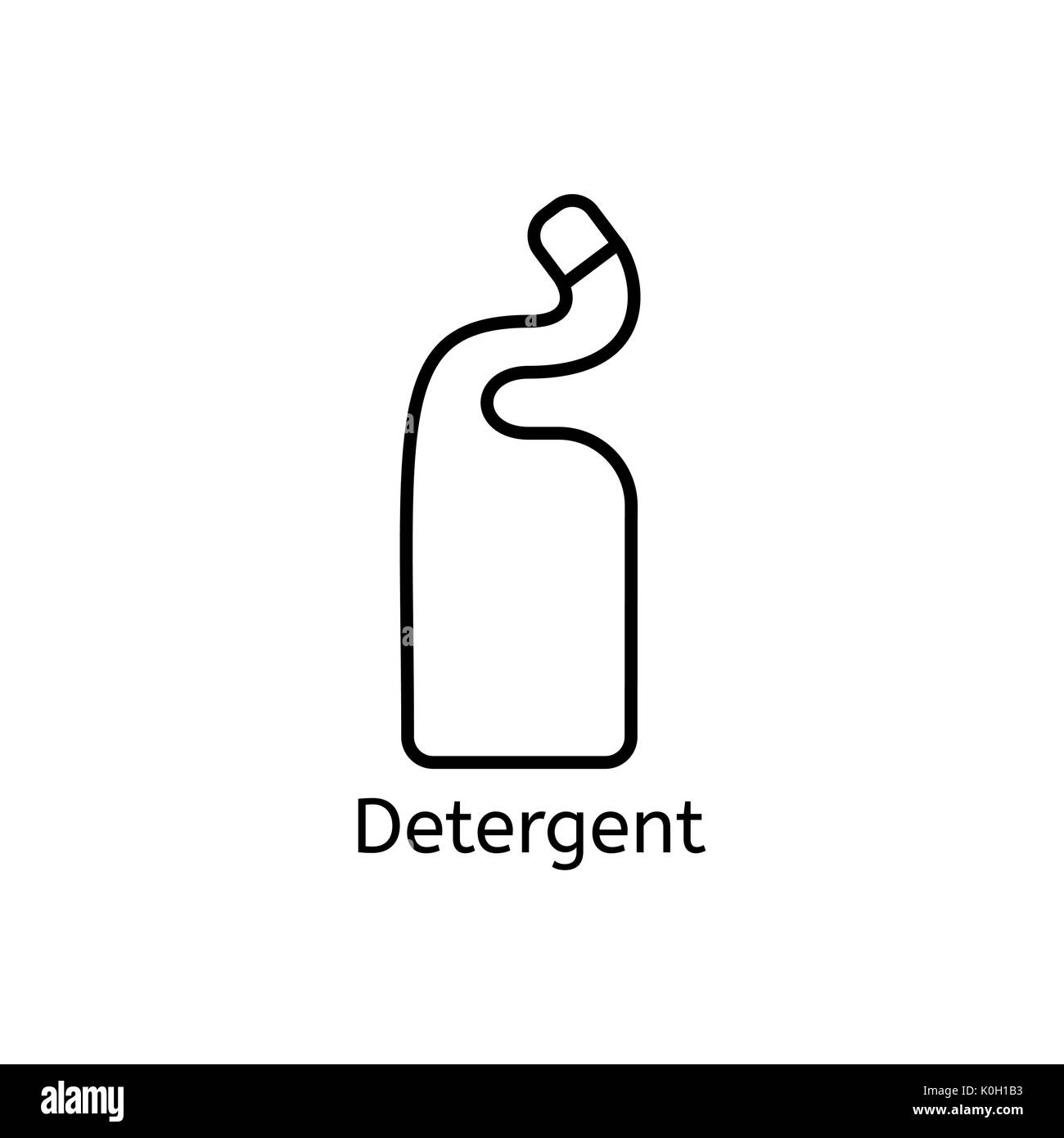 Detergenti linea semplice icona. Detergente liquido lineari sottili segni. Mezzi per la pulizia di semplice concetto per siti web, una infografica, mobile app. Foto Stock