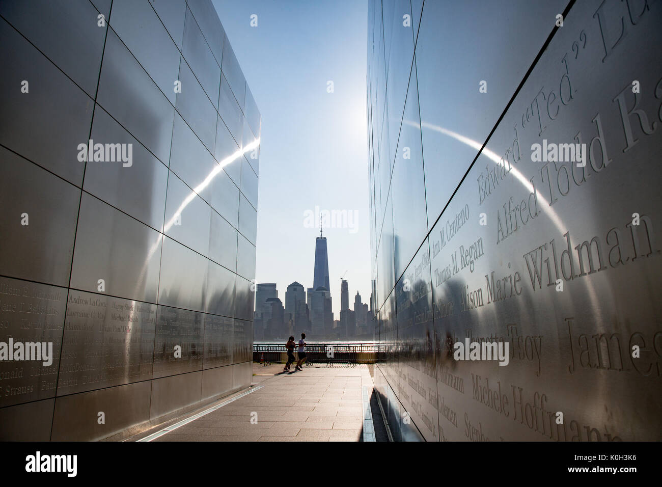 Ferrovia Centrale del New Jersey (CRRNJ) a Liberty Island State Park, Jersey City, NJ Foto Stock