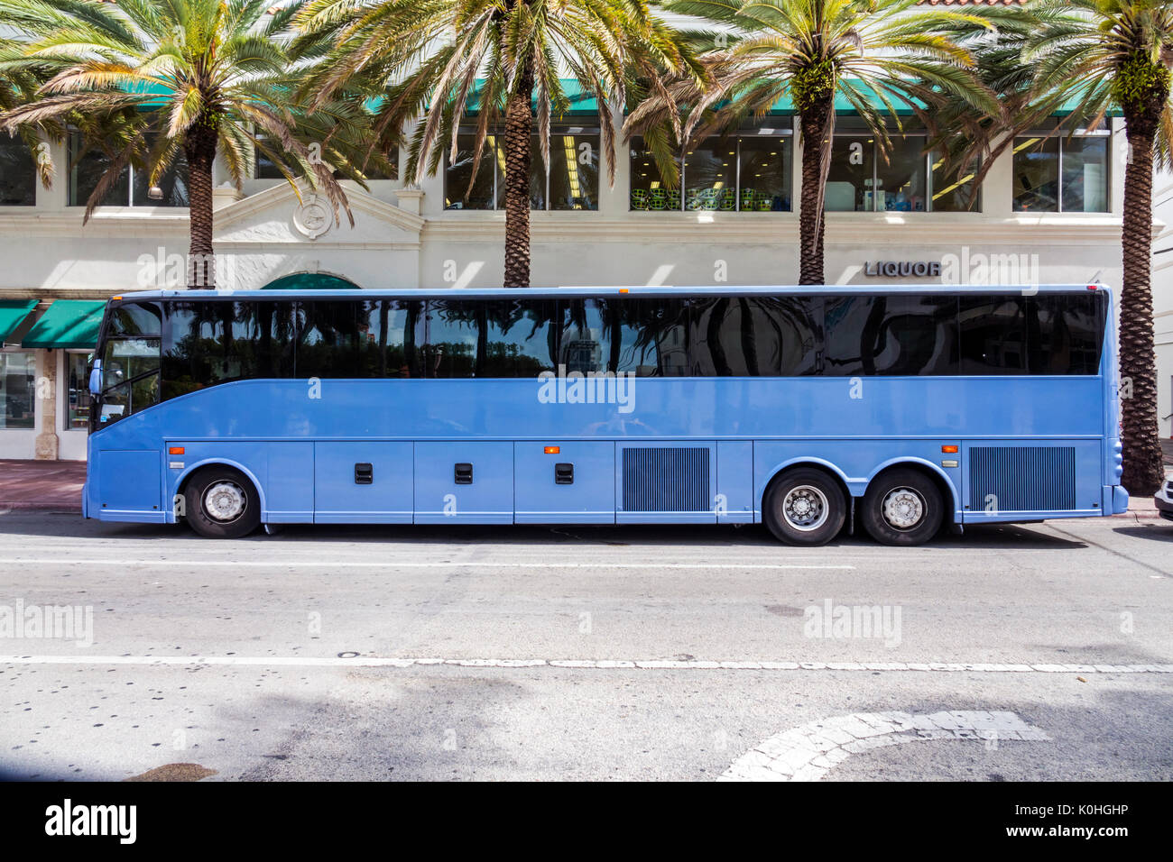 Miami Beach Florida, tour bus, noleggio, veicolo, pullman a motore, rf FL170430093RF Foto Stock