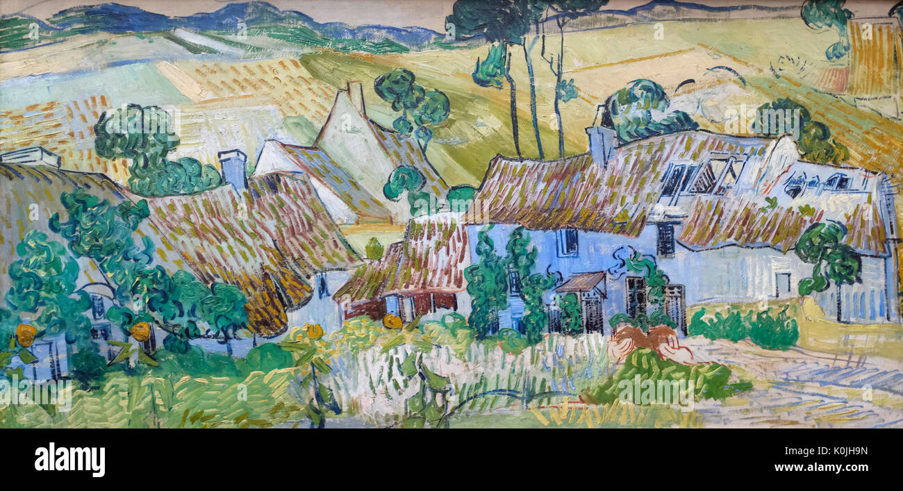 Le aziende agricole nei pressi di Auvers, 1890 - Vincent Van Gogh Foto Stock