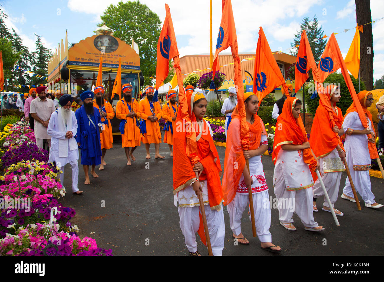 La religione sikh parata del giorno, Salem, Oregon Foto Stock