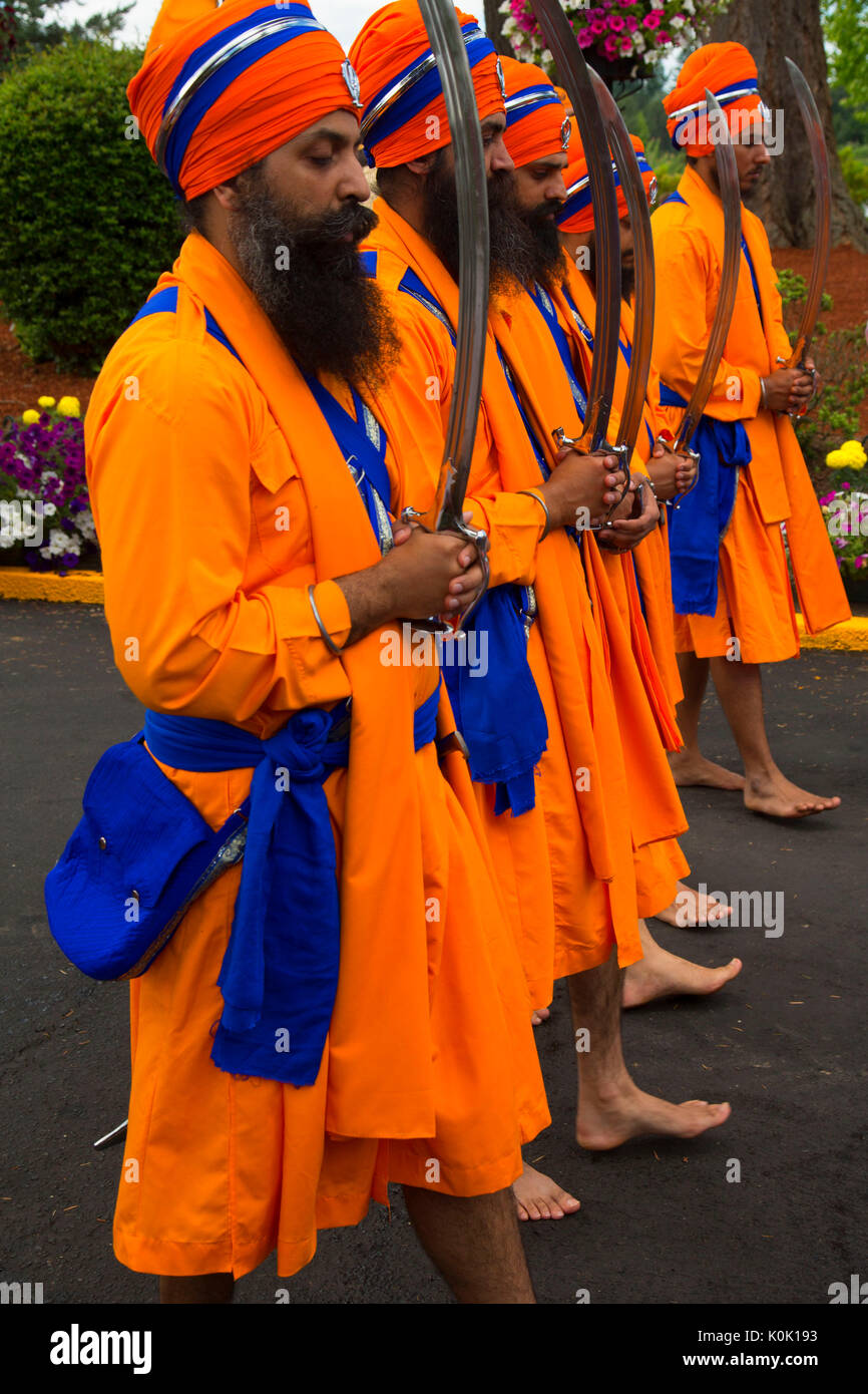La religione sikh parata del giorno, Salem, Oregon Foto Stock