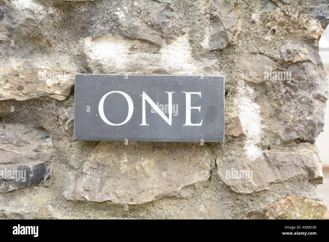 Numero civico 1 sign Foto Stock