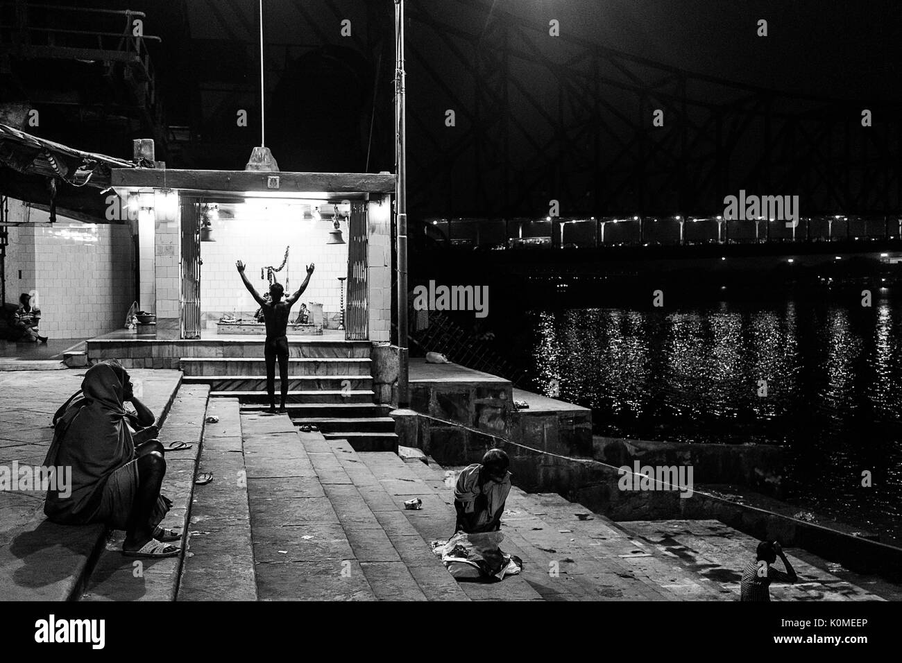 Tempio del Fiume Hooghly, Calcutta, West Bengal, India, Asia Foto Stock