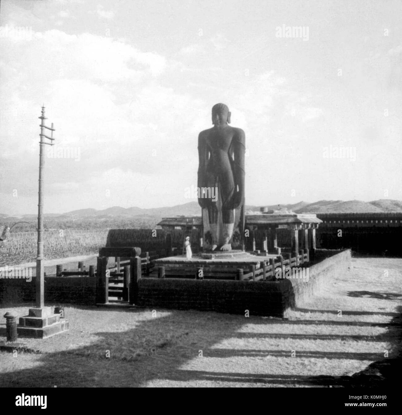 Vecchia Lanterna vintage della slitta di gommateshwara, shravanabelagola, Karnataka, India, Asia Foto Stock