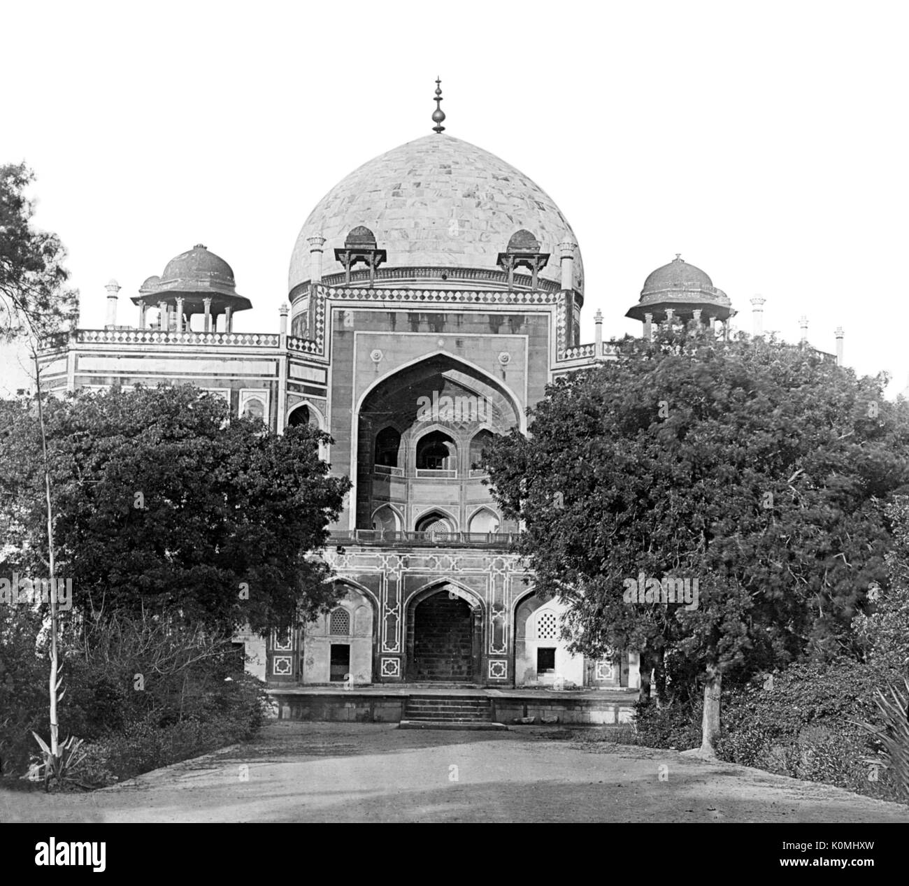 Vecchia Lanterna vintage diapositiva della tomba di Humayun, sikandra, Agra, Delhi, India, Asia Foto Stock