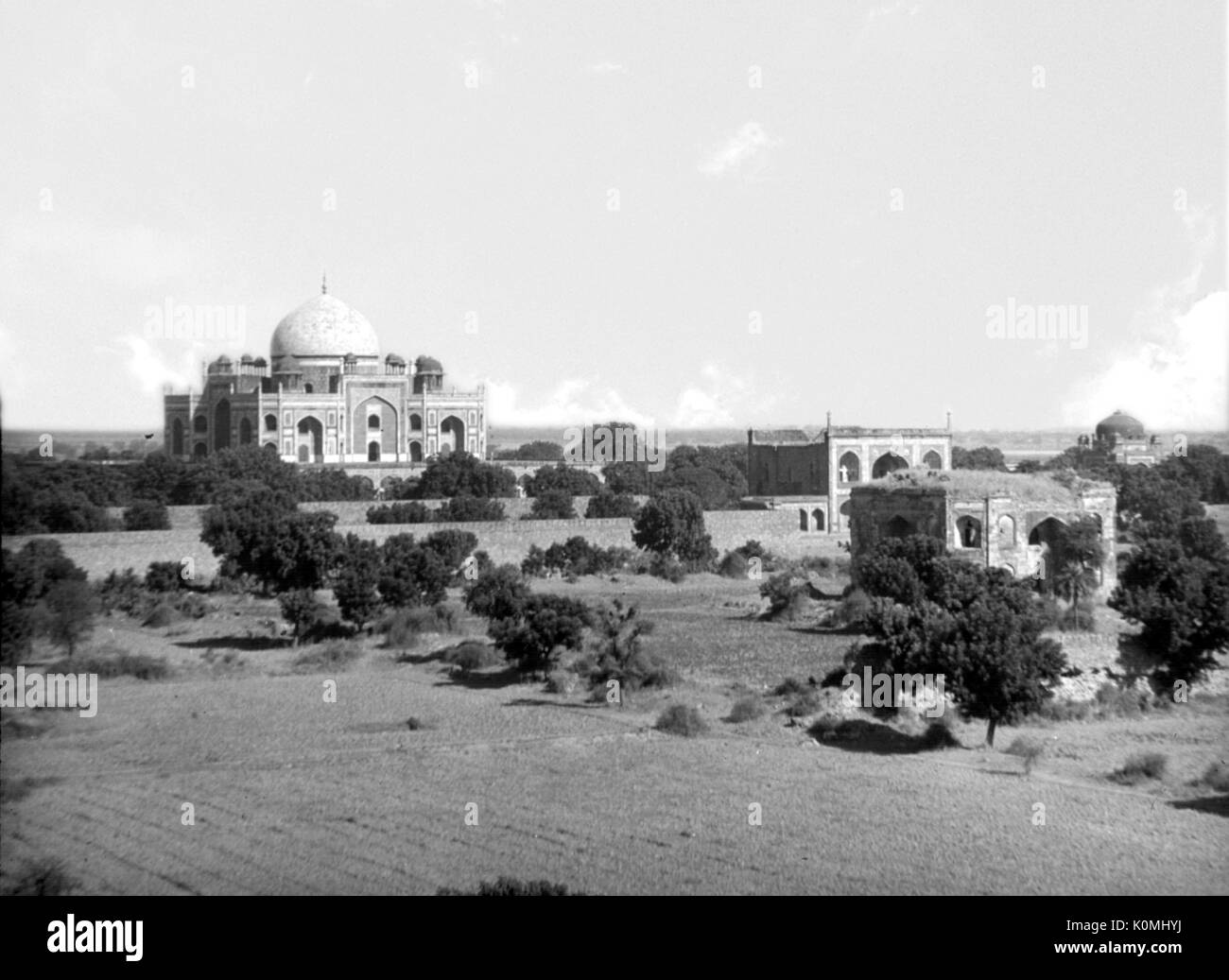 Vecchia Lanterna vintage diapositiva della tomba di Humayun, sikandra, Agra, Delhi, India, Asia Foto Stock