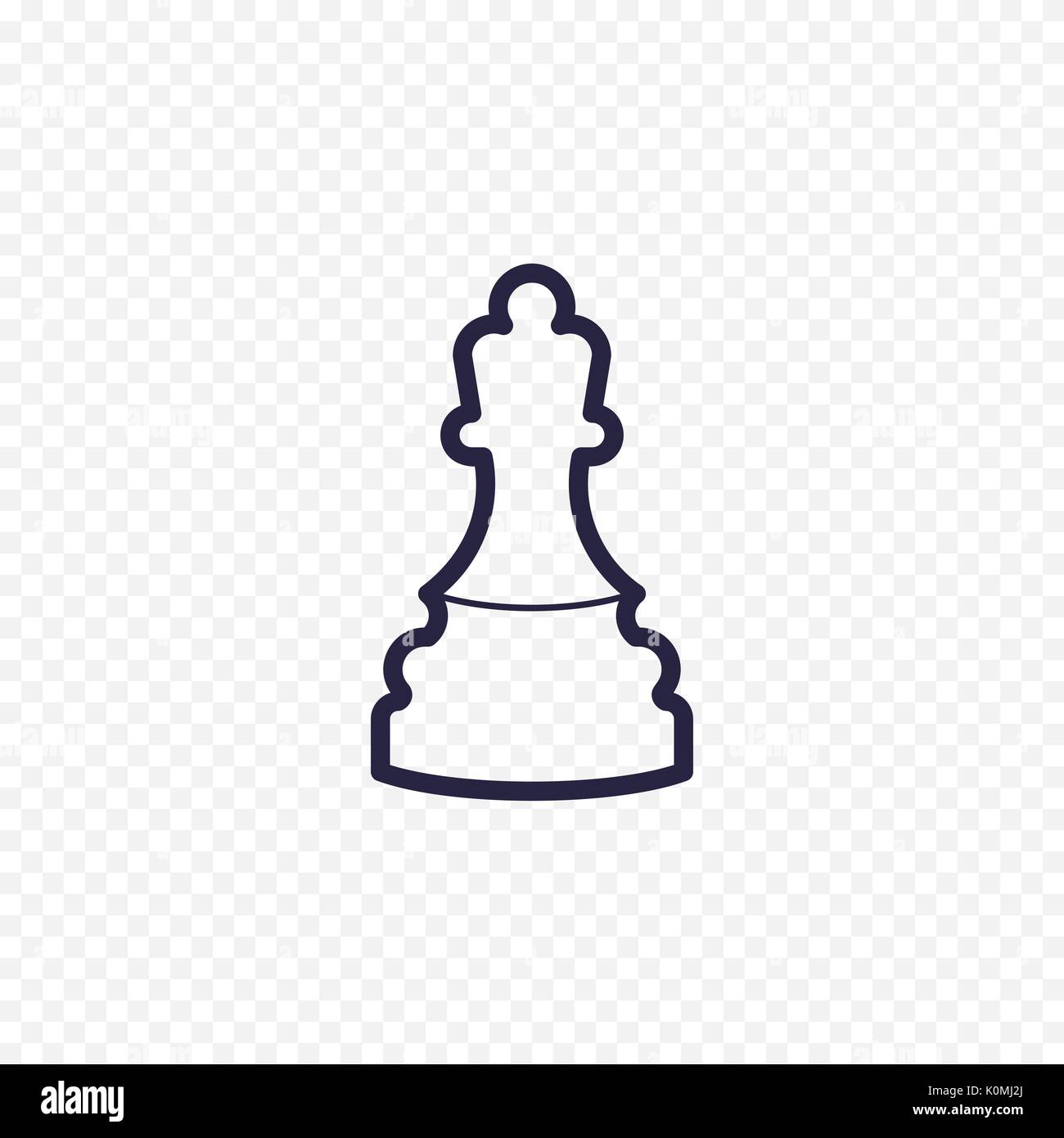 Linea di scacchi icona. Gioco a scacchi figura sottile segni lineari per siti web, una infografica, mobile app. Illustrazione Vettoriale