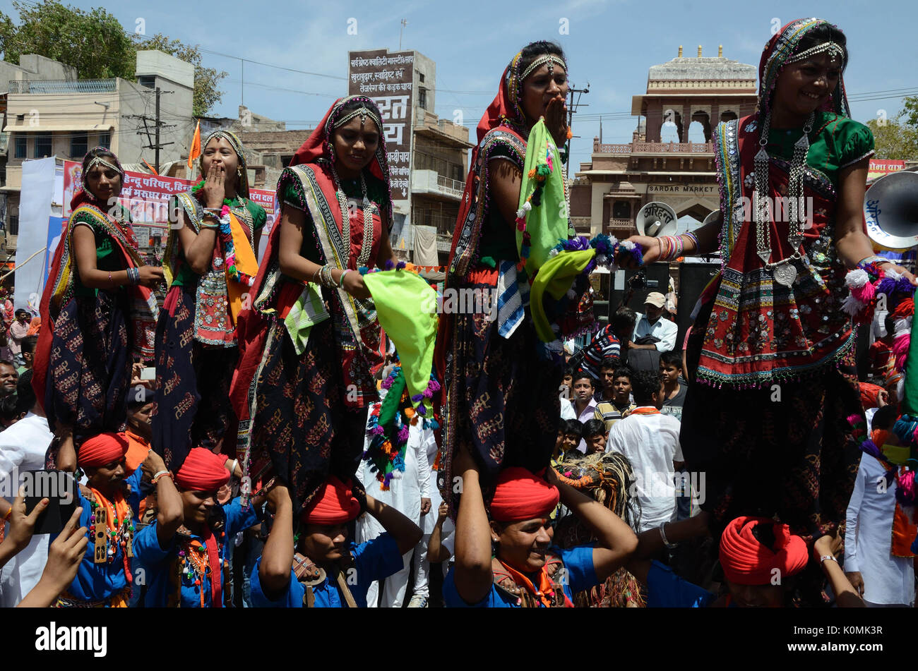 Ram navami processione jodhpur Rajasthan, India, Asia Foto Stock