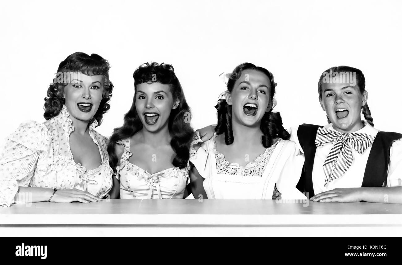 Quelle rosse DA SEATTLE 1953 Paramoiunt film con da sinistra: Rhonda Fleming, Teresa Brewer, Jean Parker, Agnes Moorhead Foto Stock