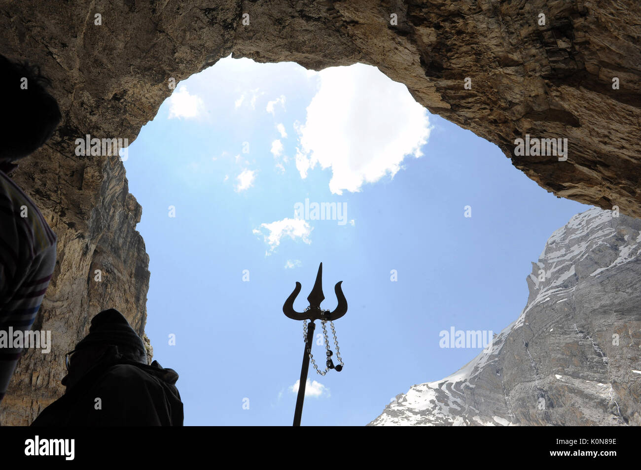 Santa Grotta amarnath yatra, Jammu Kashmir, India, Asia Foto Stock