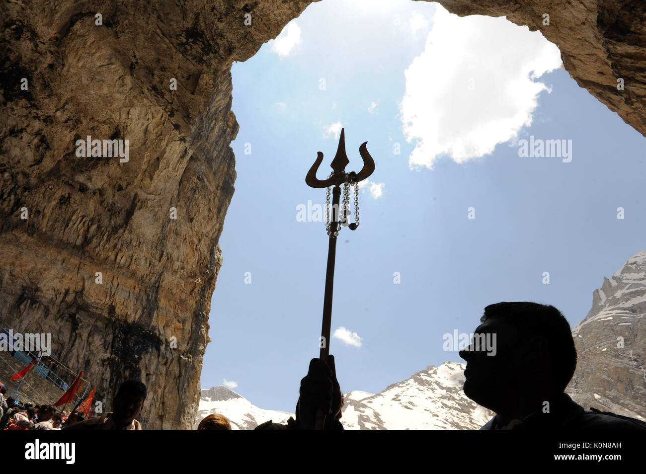 Santa Grotta amarnath yatra, Jammu Kashmir, India, Asia Foto Stock