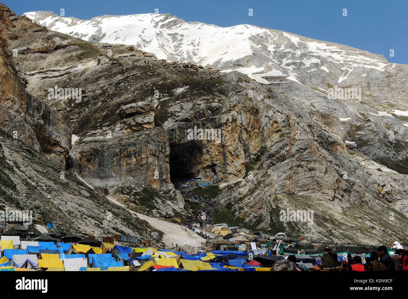 Santa Grotta, amarnath yatra Jammu Kashmir, India, Asia Foto Stock