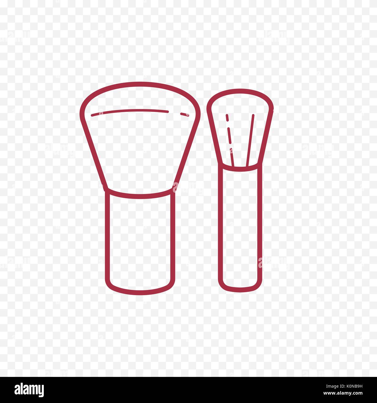 Make up pennello sottile linea icona. Illustrazione Vettoriale
