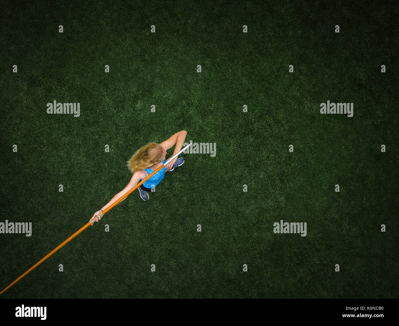 Javelin thrower, vista dall'alto Foto Stock