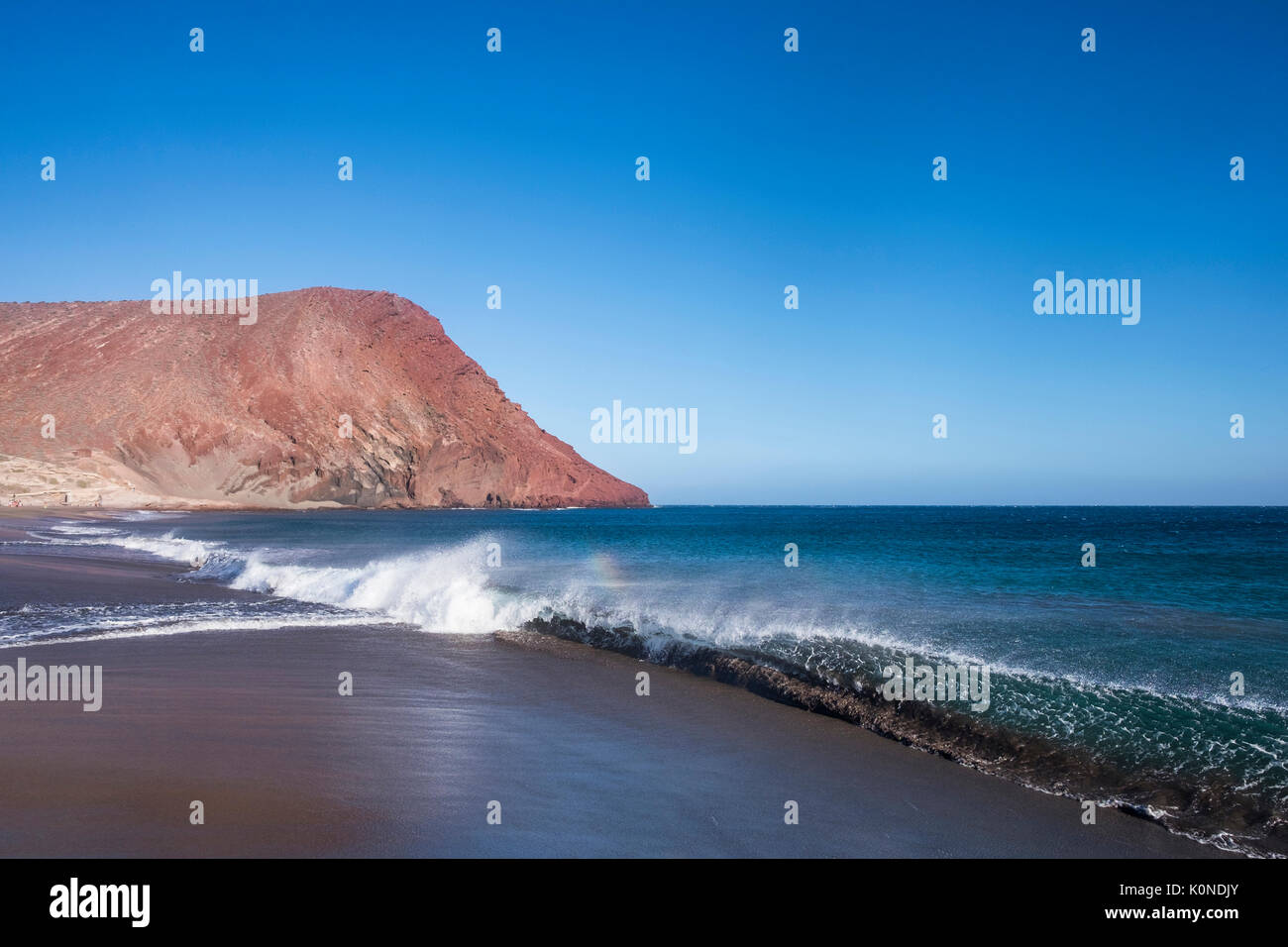 Spagna, tenerife, lava nera beach Foto Stock