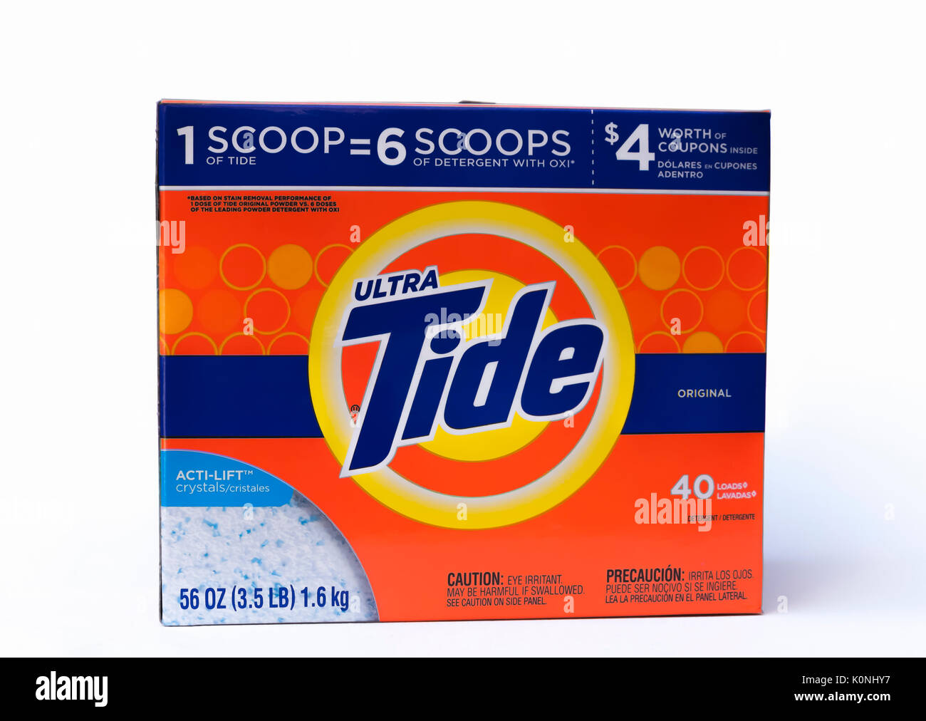Scatola di marea Ultra detergenti per bucato. Foto Stock
