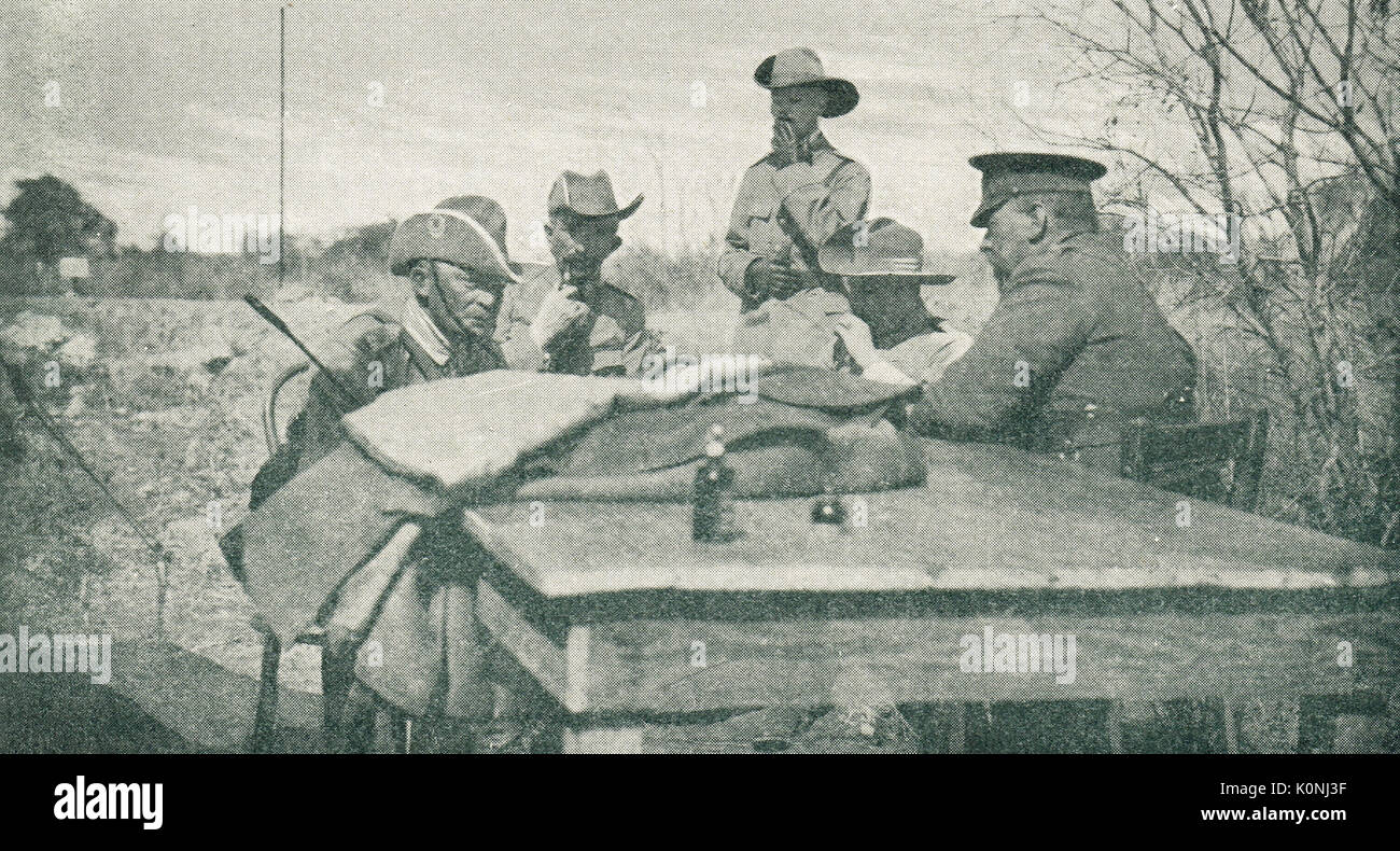 Il tedesco si arrendono in Africa del sud-ovest, 9 luglio 1915, WW1 Foto Stock