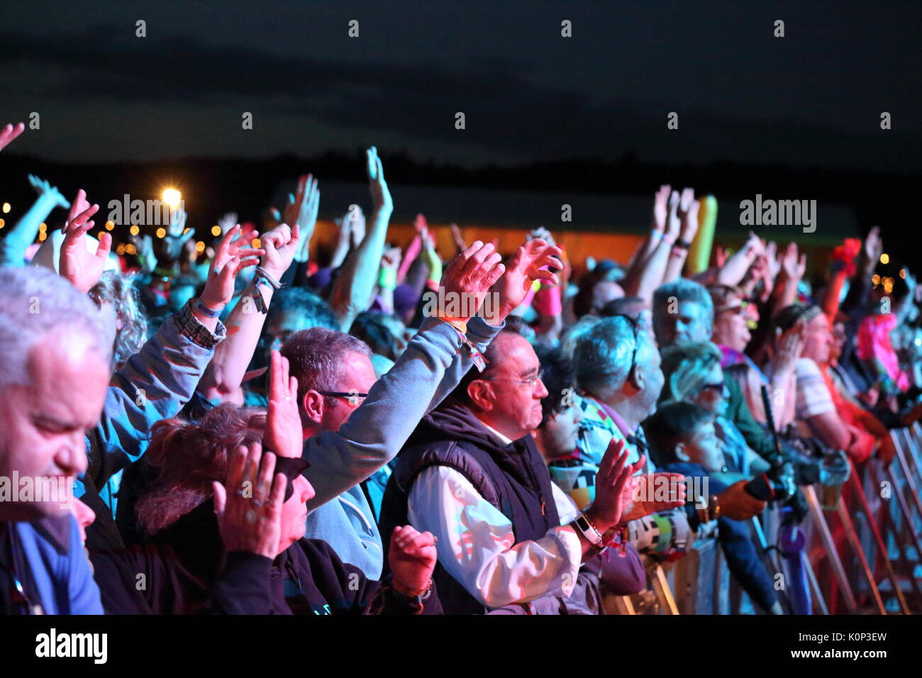 Gli spettatori sono godendo il riavvolgimento Sud Festival 2017 a Henley-on-Thames, Regno Unito Foto Stock