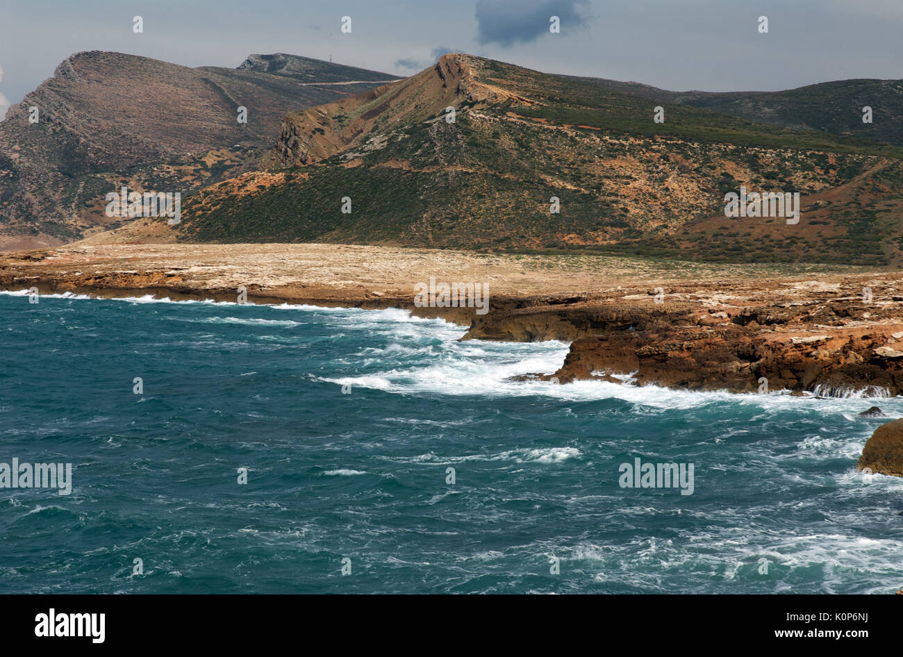 Cap Bon una penisola nel nord-est della Tunisia comprende ancora grandi aree di naturale, semi-arido, paesaggio mediterraneo Foto Stock