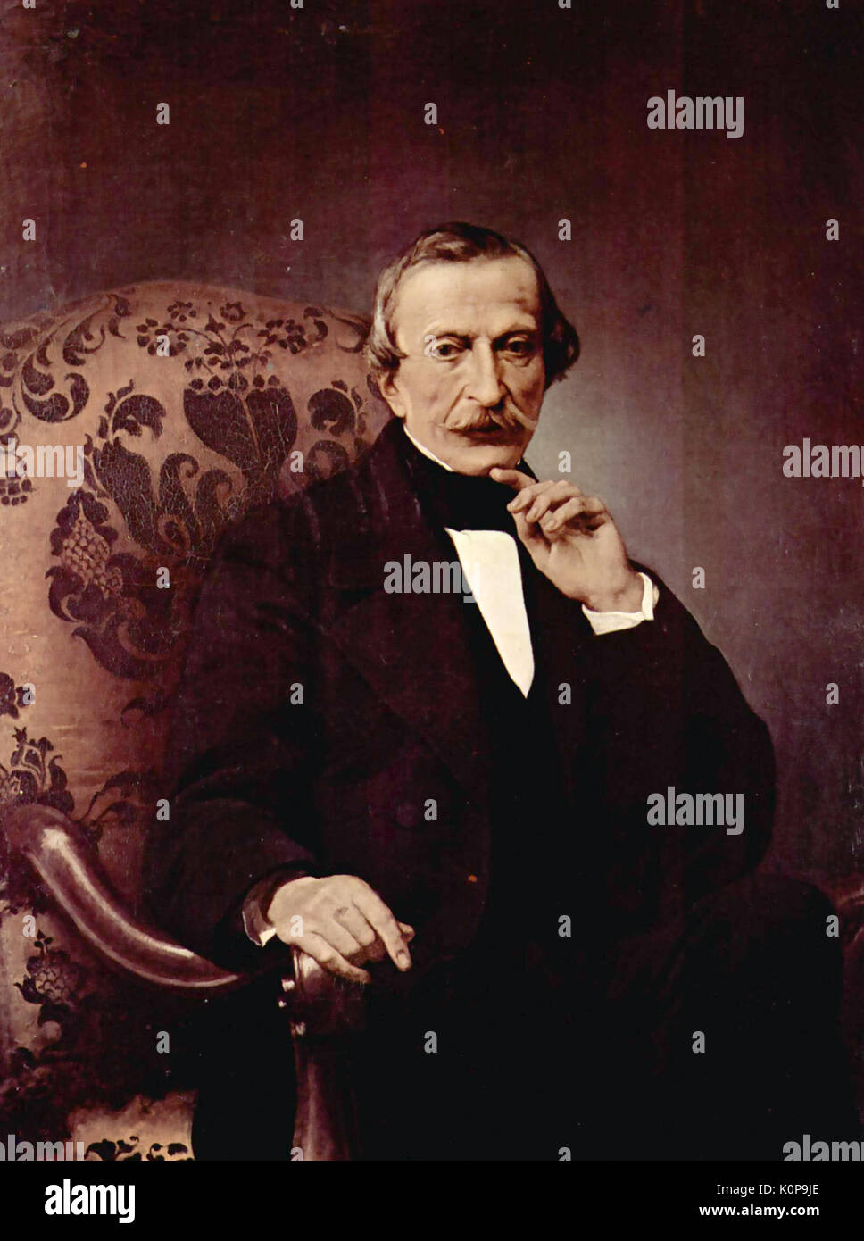 MASSIMO D'Azeglio (1798-1866) statista italiano, romanziere e circa 1860. La pittura di Francesco Hayez Foto Stock