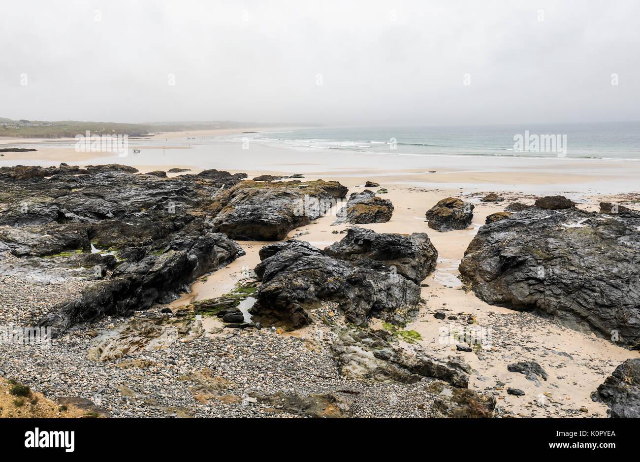Godrevy Beach, North Cornish Coast, Cornovaglia, Inghilterra, Regno Unito Foto Stock