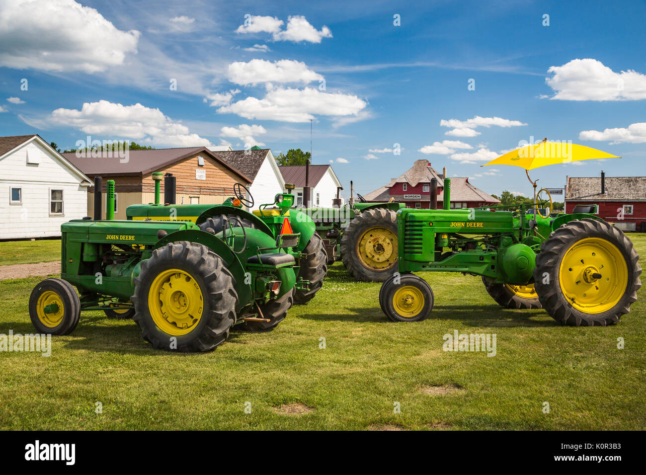 I trattori di antiquariato a Pembina Threshermen's Museum, Winkler, Manitoba, Canada. Foto Stock