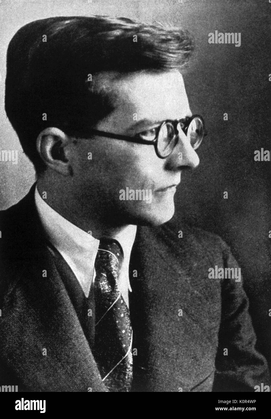 Dmitri Šostakovič, 1937. Il compositore russo, 25 settembre 1906 - 9 agosto 1975. Foto Stock