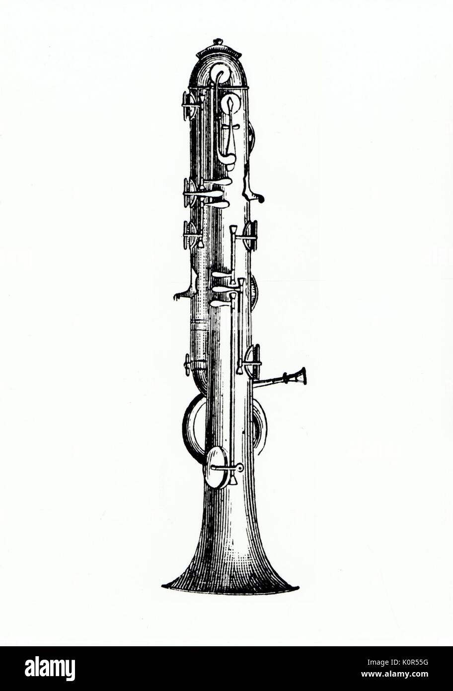Strumenti - OTTONE - oficleide alia Bass strumento in ottone. Brevettato da Halary a Parigi nel 1821. Sostituito da bass tuba. Foto Stock