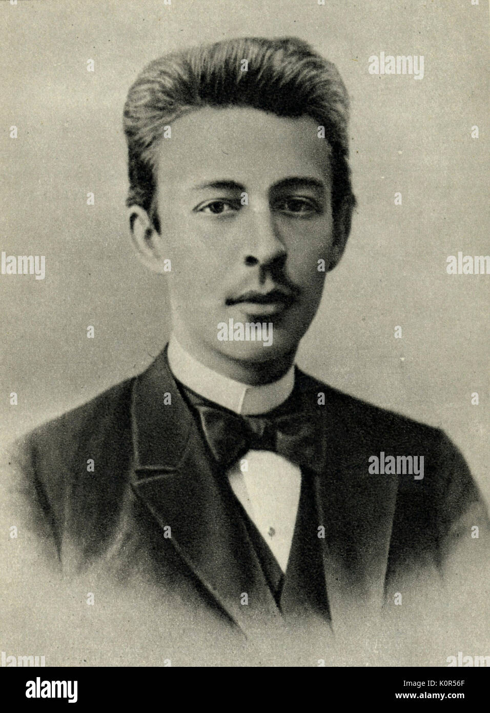 Sergei Rachmaninov nel 1890 (Età 17). Il russo pianista e compositore. 1873-1943. Foto Stock