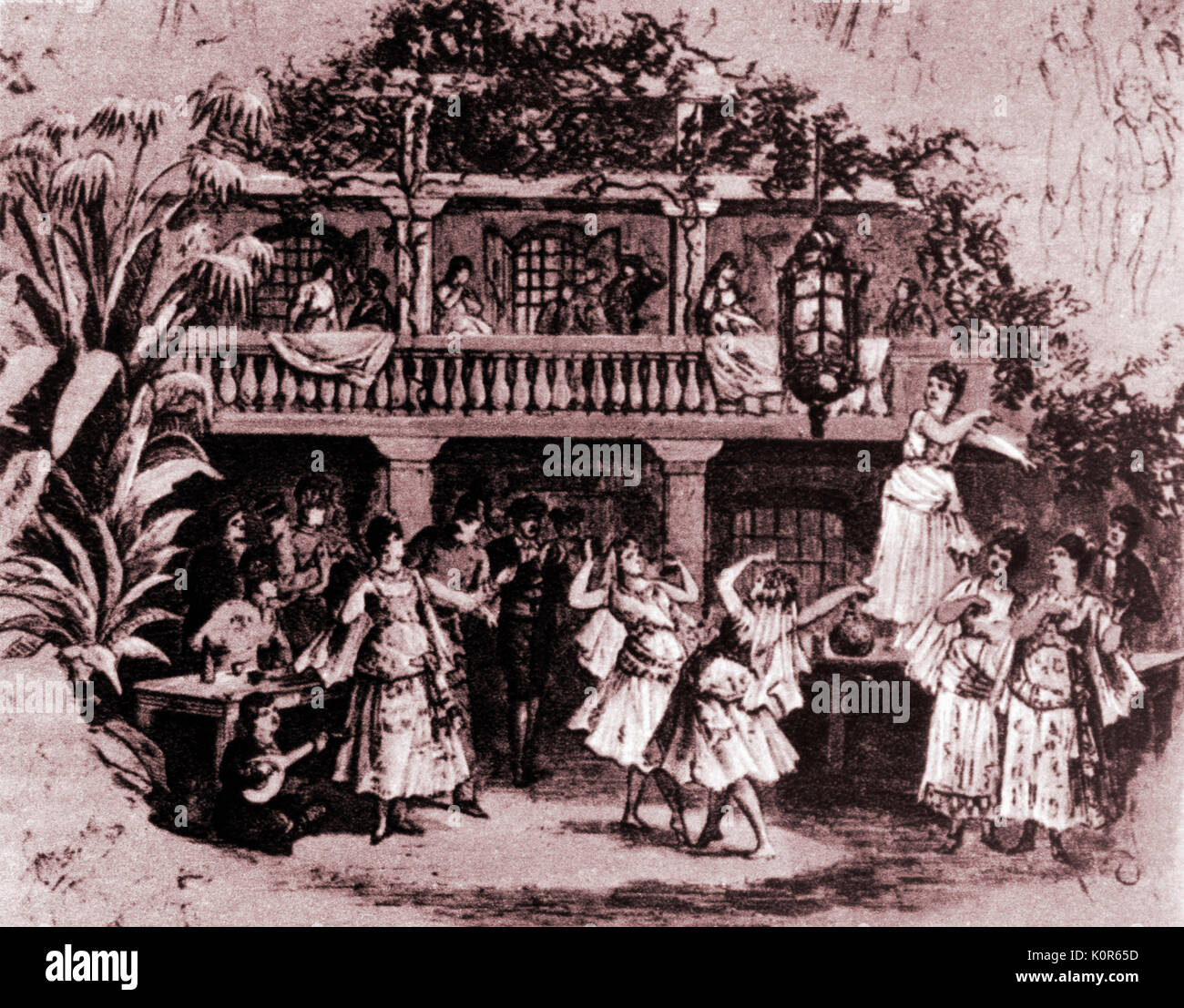 "Carmen", opera del compositore francese Georges Bizet. Scena da premiere a Parigi, 3° marzo 1875. Il compositore francese, 25 Ottobre 1838 - 3 giugno 1875 Foto Stock
