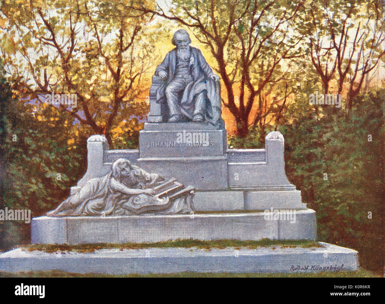 Johannes Brahms - compositore tedesco 's un monumento a Vienna. JB: 7 maggio 1833 - 3 aprile 1897. Dopo il lavoro di Rudolf Klingsbogl 1881-1943 Foto Stock