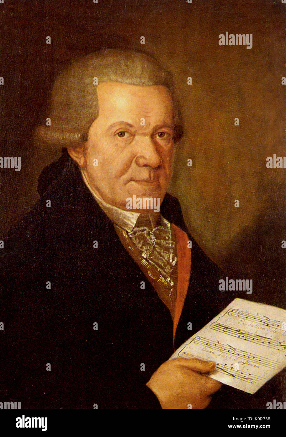 HAYDN (Johann) Michael - Ritratto fratello di Franz Joseph. Franz Joseph Haydn 1732-1809. Il compositore austriaco. Foto Stock