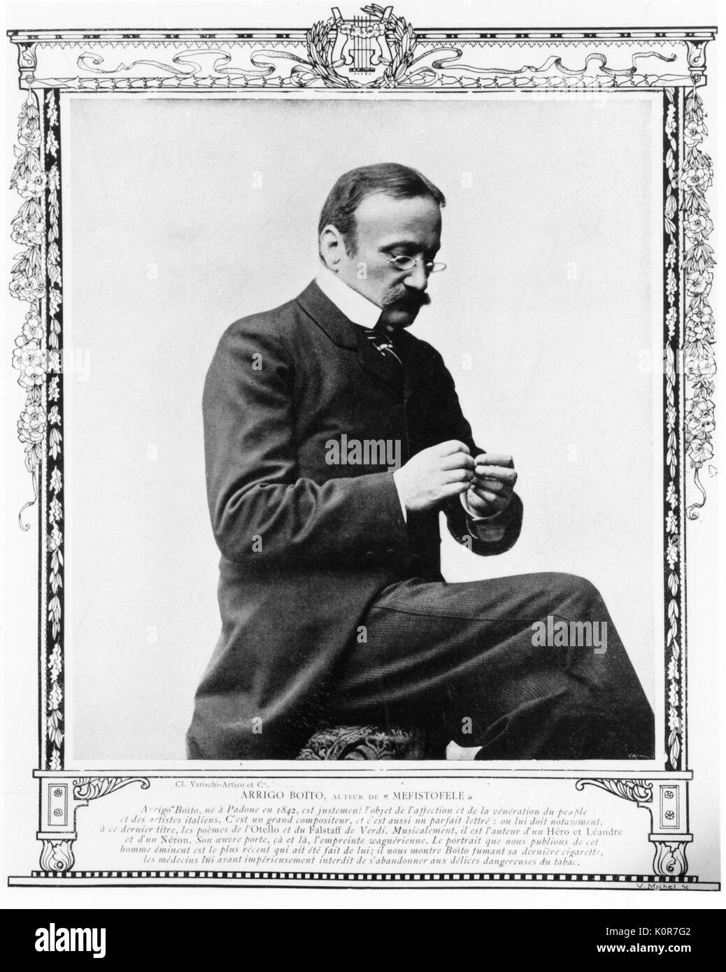 Arrigo Boito - Ritratto del poeta e compositore operistico, 24 Febbraio 1842 - 10 giugno 1918. Foto Stock