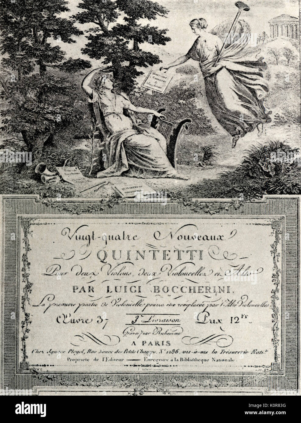 BOCCHERINI, Luigi - 1a edizione del 24 quintetti. Compositore italiano ( 1743 - 1805 ) pubblicato a Parigi. Foto Stock