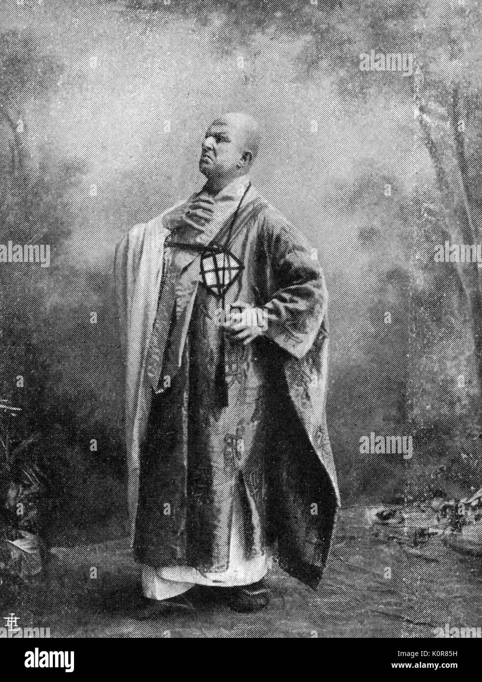 Giuseppe Tisci-Rubini - Ritratto italiano del cantante lirico come 'Bonzo' in Giacomo Puccini 's opera Madama Butterfly. Produzione di Brescia, 1904. GP, compositore italiano: 23 dicembre 1858 - 29 novembre 1924. Madame. Signora. Foto Stock