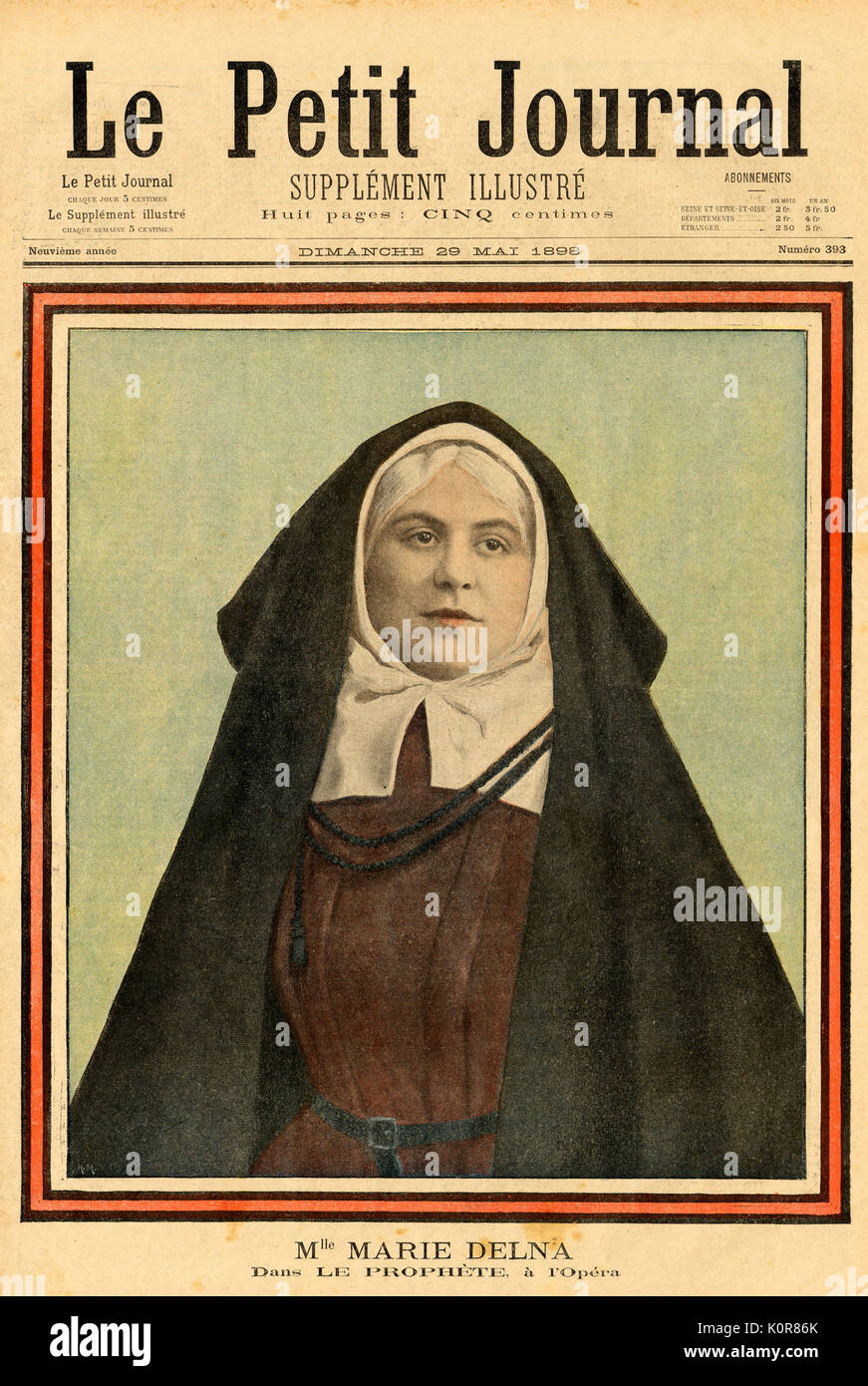 DELNA, Marie - in 'Le Prophete' di Meyerbeer da "Le Petit Journal' 29 maggio, 1898. Contralto francese (1875-1932). Foto Stock