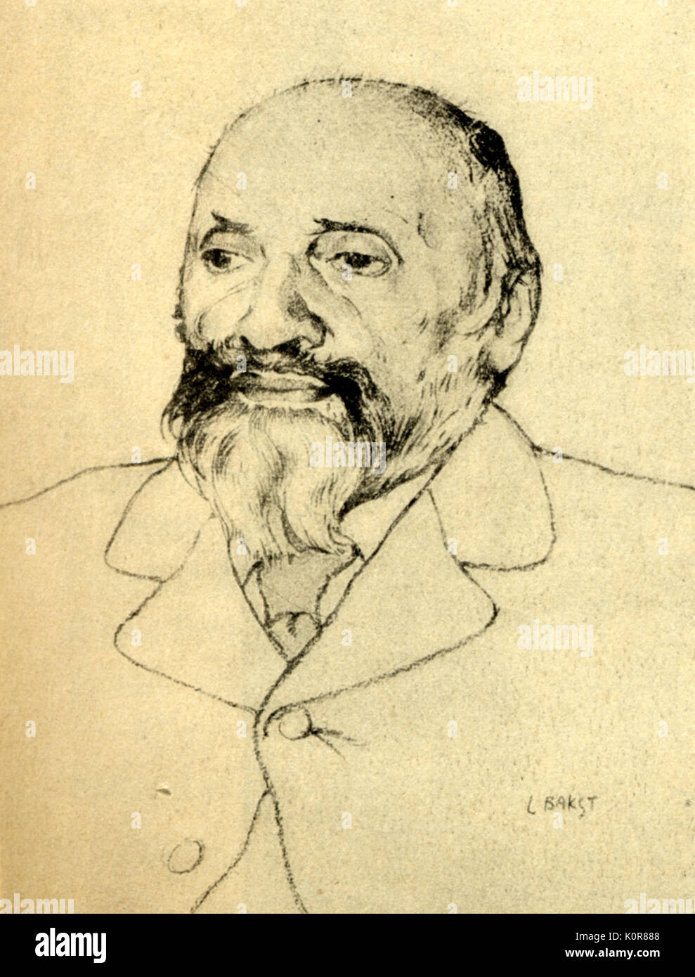 Alexeievich Mily BALAKIREV da Bakst il compositore russo (1837-1910). Foto Stock