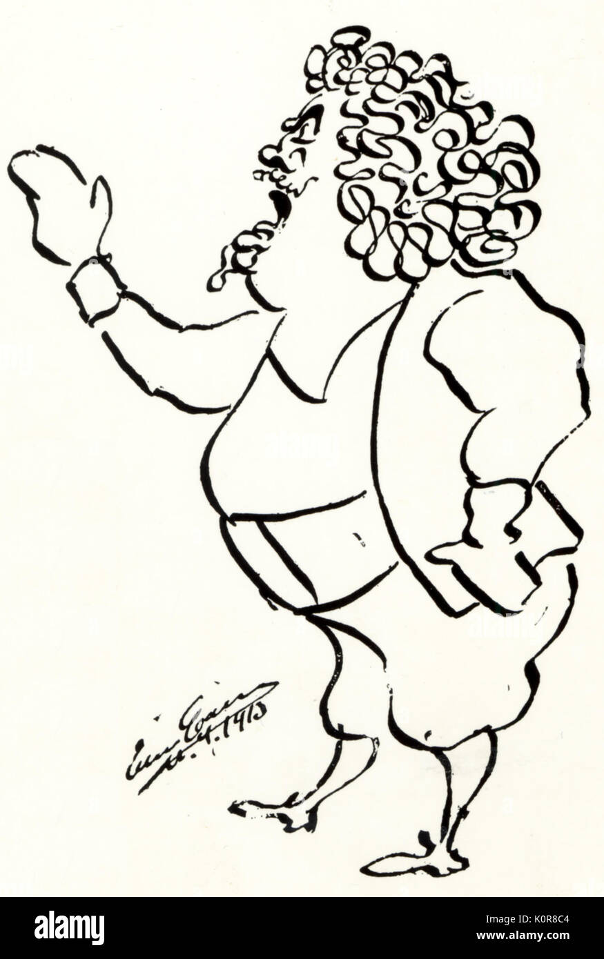 CARUSO, Enrico - caricatura di Caruso come conte Riccardo in Verdi è un ballo, 1913 tenore italiano ( 1873 - 1921 ) Foto Stock