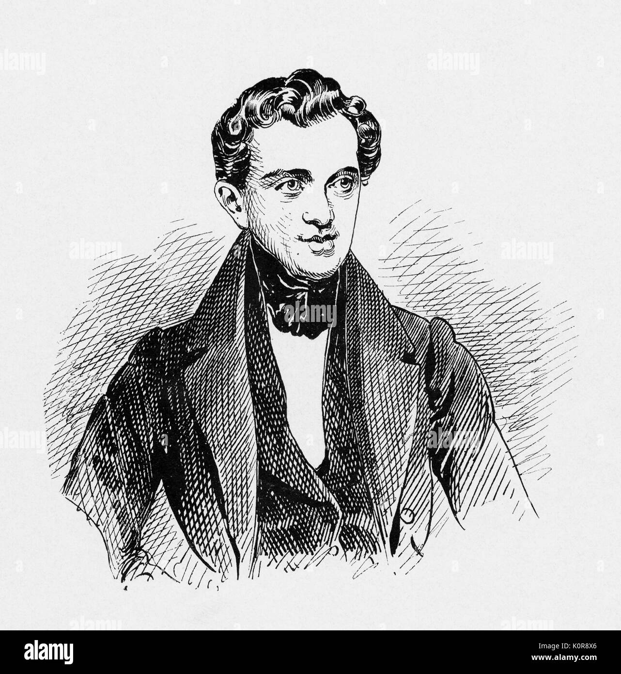 Johann Strauss I (padre) - ritratto del compositore austriaco, conduttore e violinista. JS: 14 Marzo 1804 - 25 settembre 1849. Foto Stock