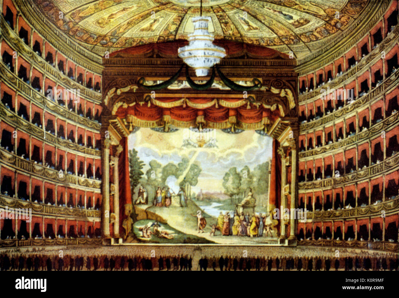 Teatro La Scala di Milano, 1830. Interno Foto Stock