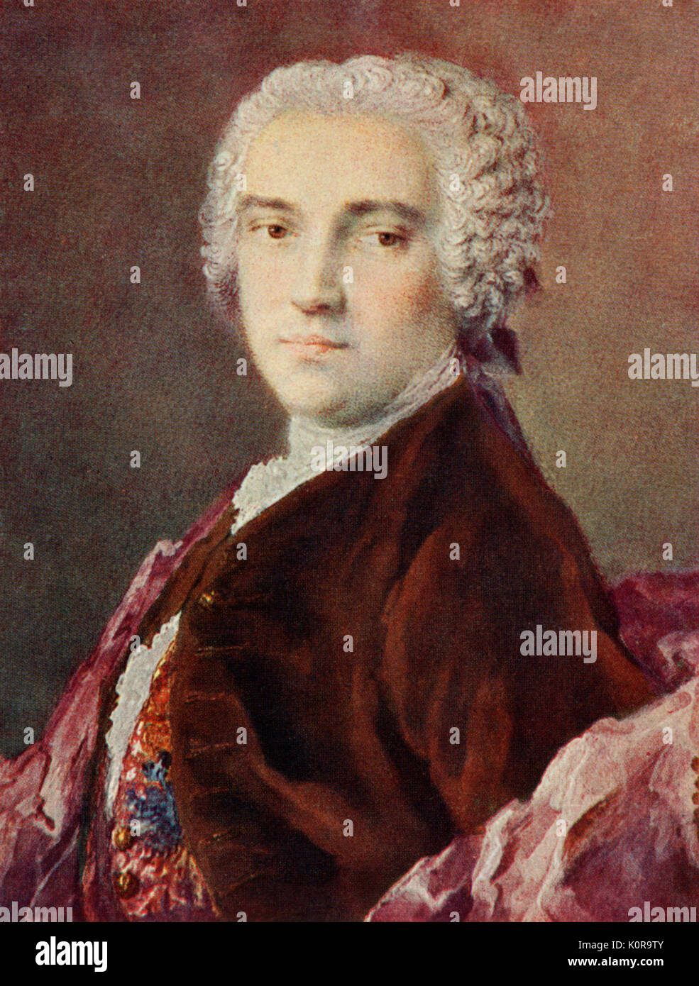 HASSE - Johann Adolph. Tenore tedesco (1683-1783). Miniatura da Felicitas Hoffman. Foto Stock