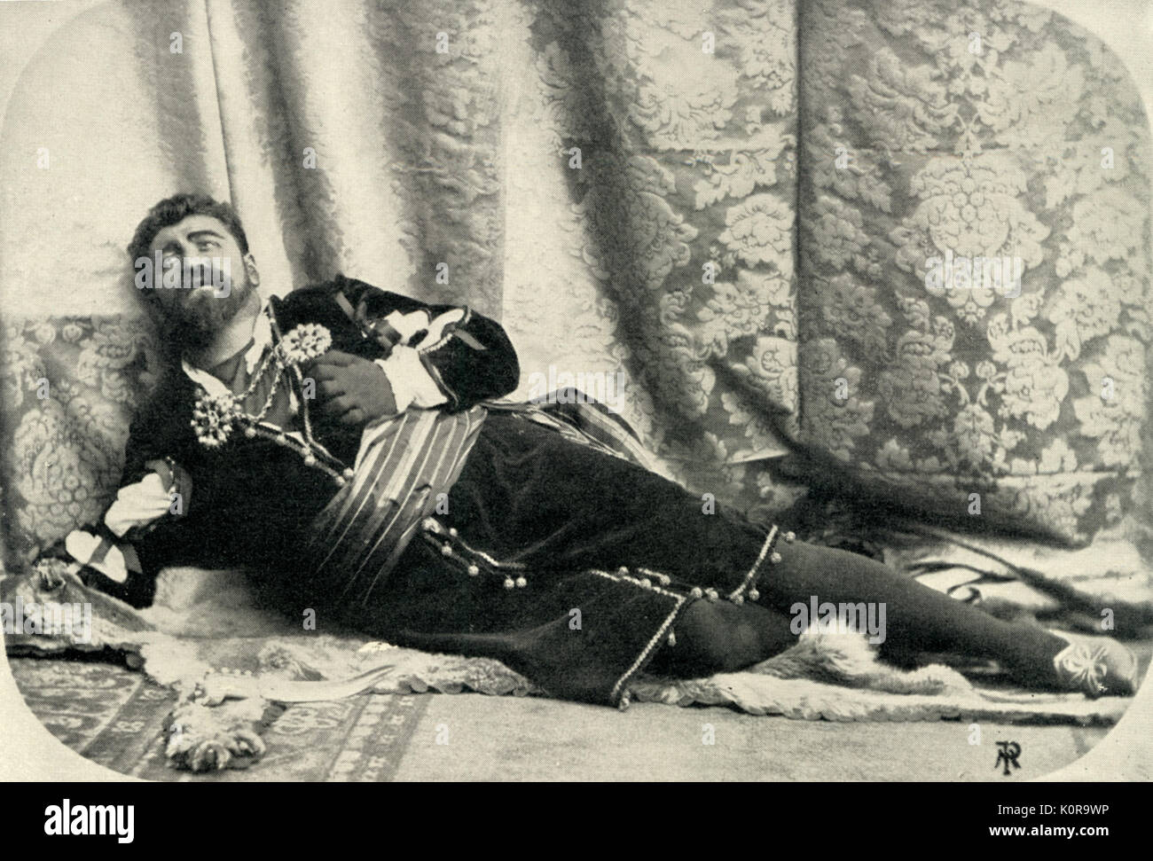 TAMAGNO, Francesco come Otello nell'opera di Verdi Otello . Creatore di ruolo. Tenore italiano (1850-1905) Foto Stock