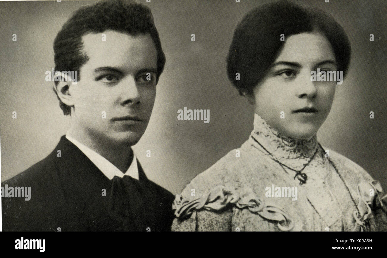 Bela Bartok 23 anni con sua sorella Elzával nel 1904. Ungherese compositore e pianista, 1881-1945 Foto Stock