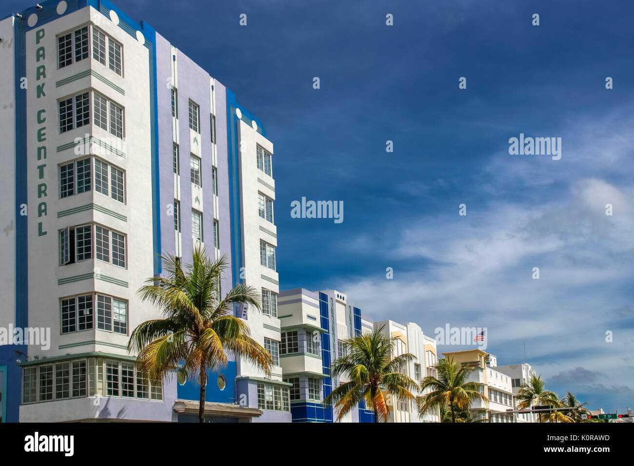 Edifici in stile liberty in art deco storico distretto di miami beach florida Foto Stock