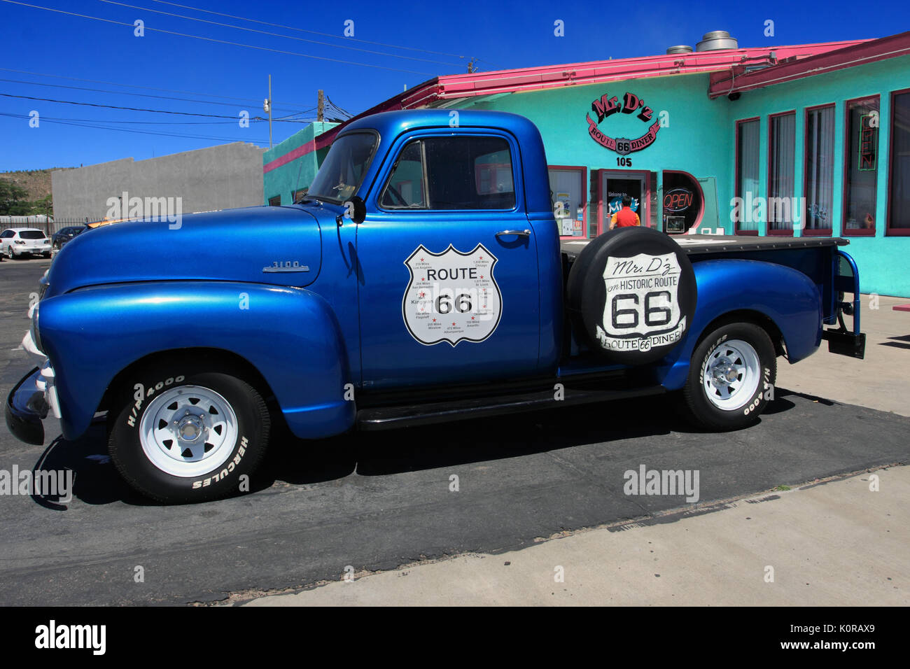 Il sig. D'z famosa strada diner sulla storica Route 66 autostrada Kingman Arizona Foto Stock