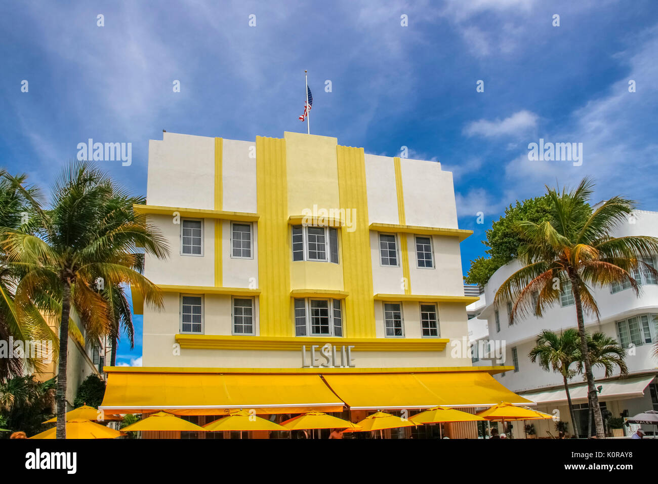 Edifici in stile liberty in art deco storico distretto di miami beach florida Foto Stock