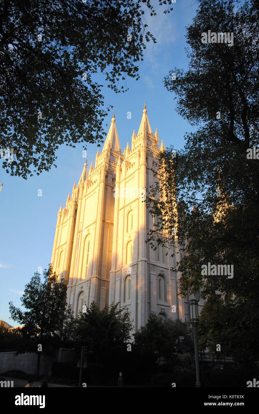 La piazza del tempio di Salt Lake City, Utah Foto Stock