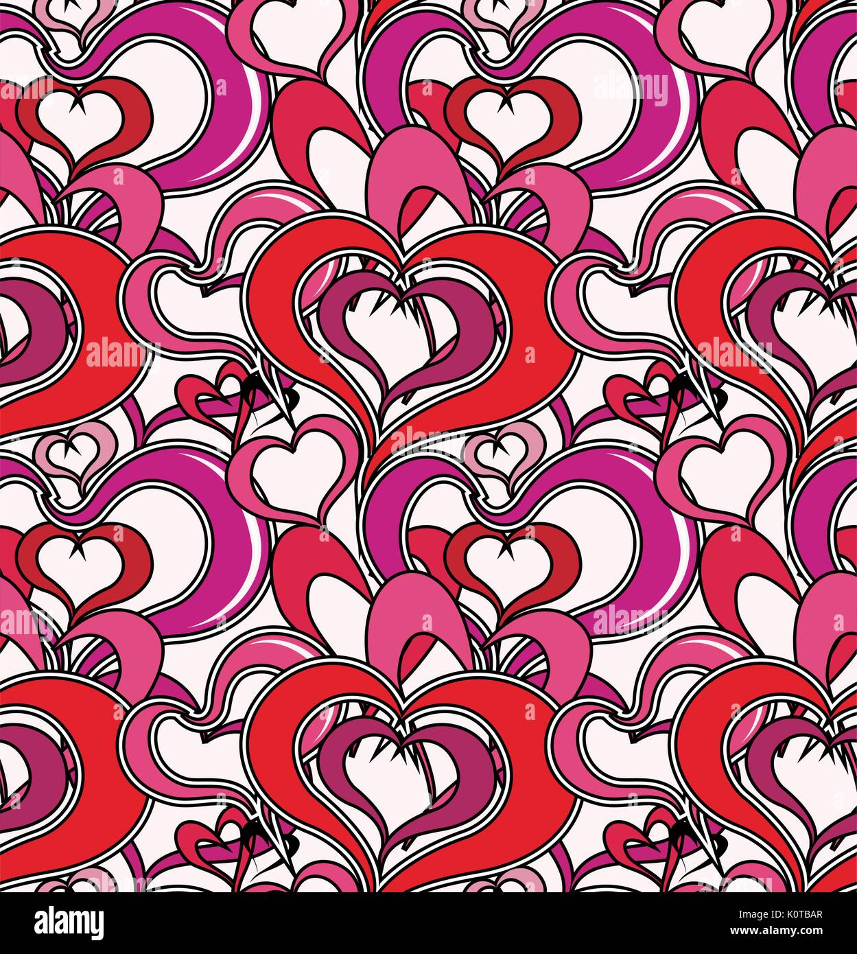 Cuori pattern in formato vettoriale molto facile da modificare Illustrazione Vettoriale