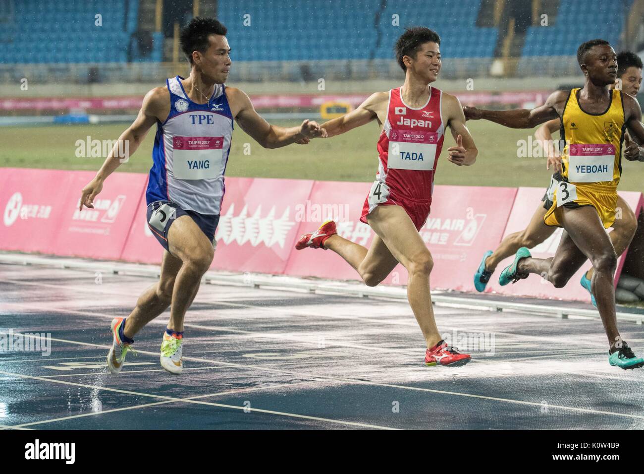 Shuhei Tada (JPN), 24 agosto 2017 - Atletica : La XXIX Universiade estiva 2017 Taipei Uomini 100m semifinali al Taipei Stadium, Taipei, Taiwan. (Foto di Takashi OKUI/AFLO) Foto Stock